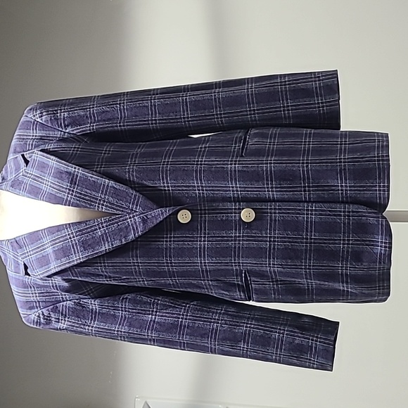 JH Collectibles vintage 90s Plaid Unisex blue Jacket Blazer preppy size 8 - Picture 9 of 9
